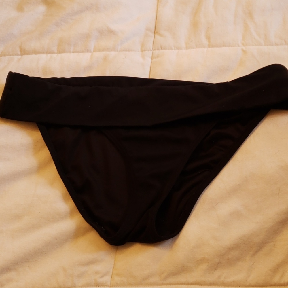 Victoria secret fold over black bikini bottoms
